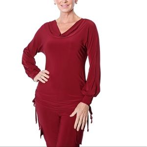 Nwt MARALLIS draped colour top with side detail